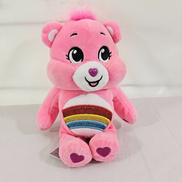 Care Bears Cheer Bear 9” Pink Teddy Bear Soft Stuffed Plush Toy Animal - Picture 10 of 10
